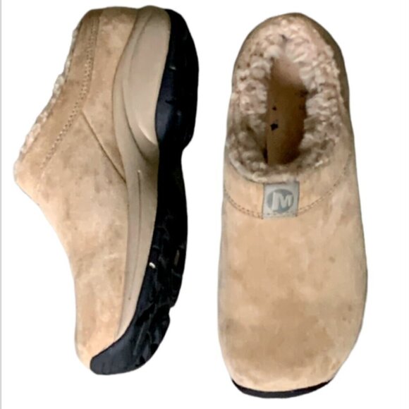 Merrell Primo Chill Slide Beige Suede Upper Wool Fleece Lined w/o Insole 5.5 42D - Picture 3 of 9